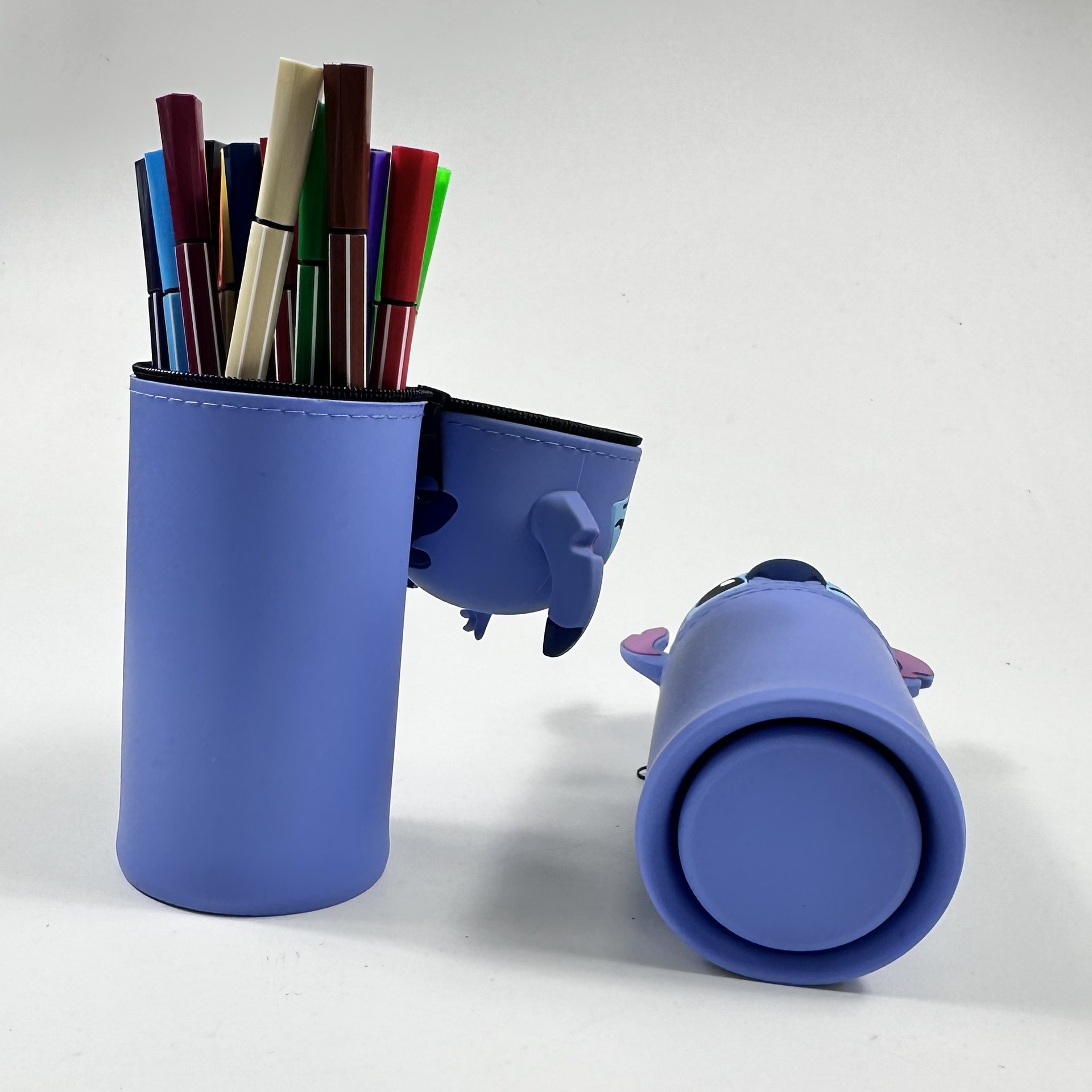 Simple Cartoon Children's Silicone Pen Holder for Primary School Students, Large-Capacity Multi-Functional Storage Bag, High-Value Stationery Storage Box