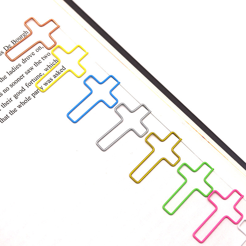 Cross shape paper clip metal color paper clip office stationery information classification folder book examination paper folder