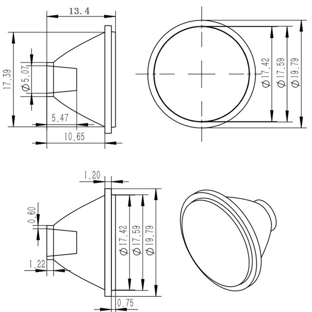 Xp Lens 5-Degree Lens Flashlight Lens Car Light Lens 3535 Lens 8-Degree Lens Headlight Lens
