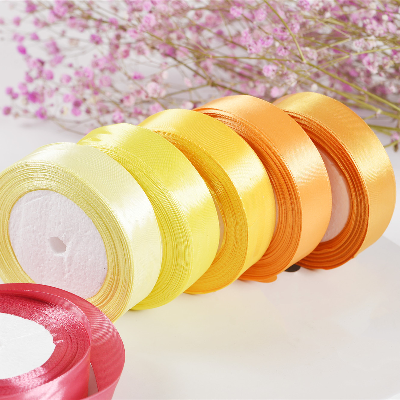 Factory Wholesale Customized Webbing 0.3-4cm Satin Belt Candy Color Ribbon Cloth Strap