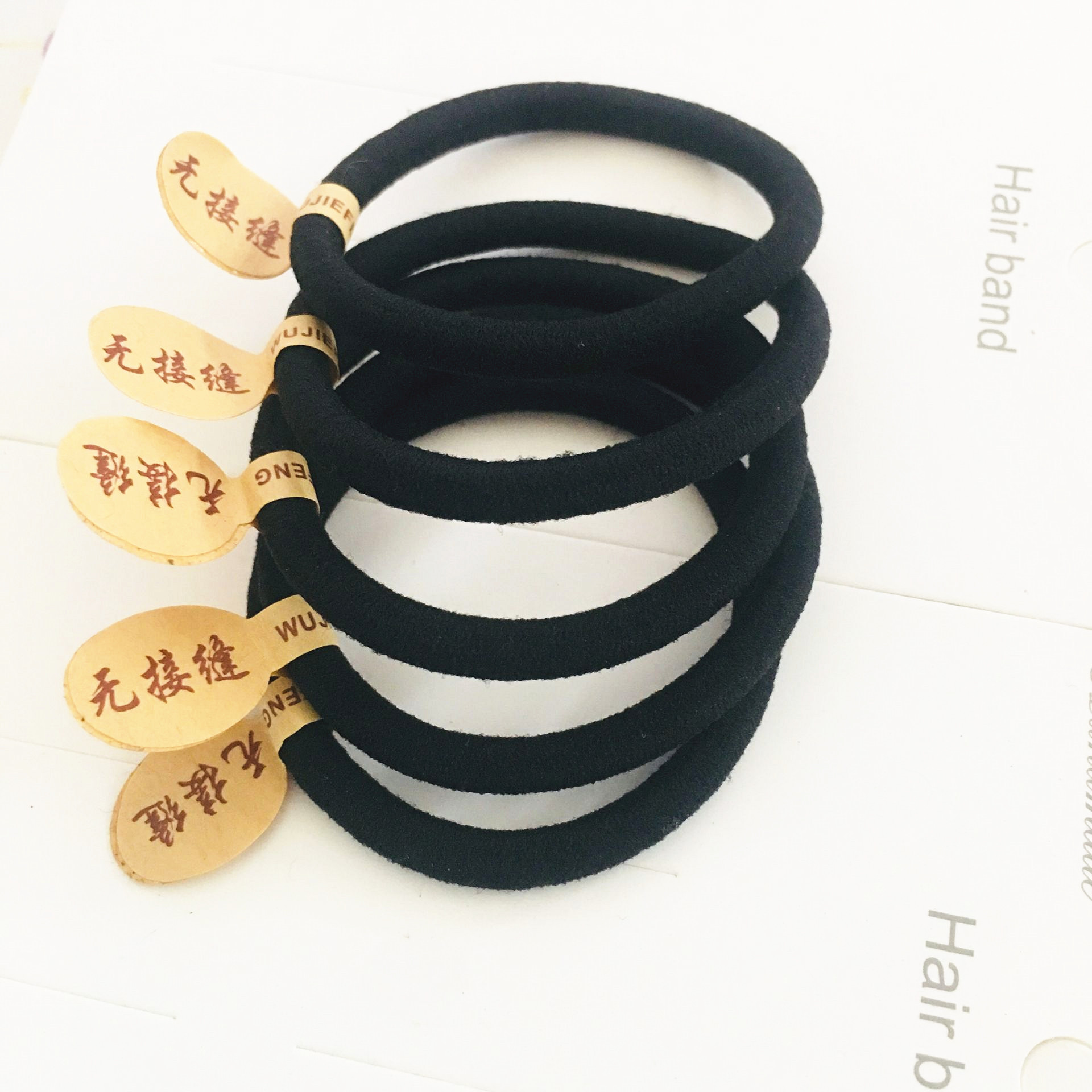 Korean high elastic hair rope thick seamless hair band Black rubber band hair rope durable hair accessories wholesale
