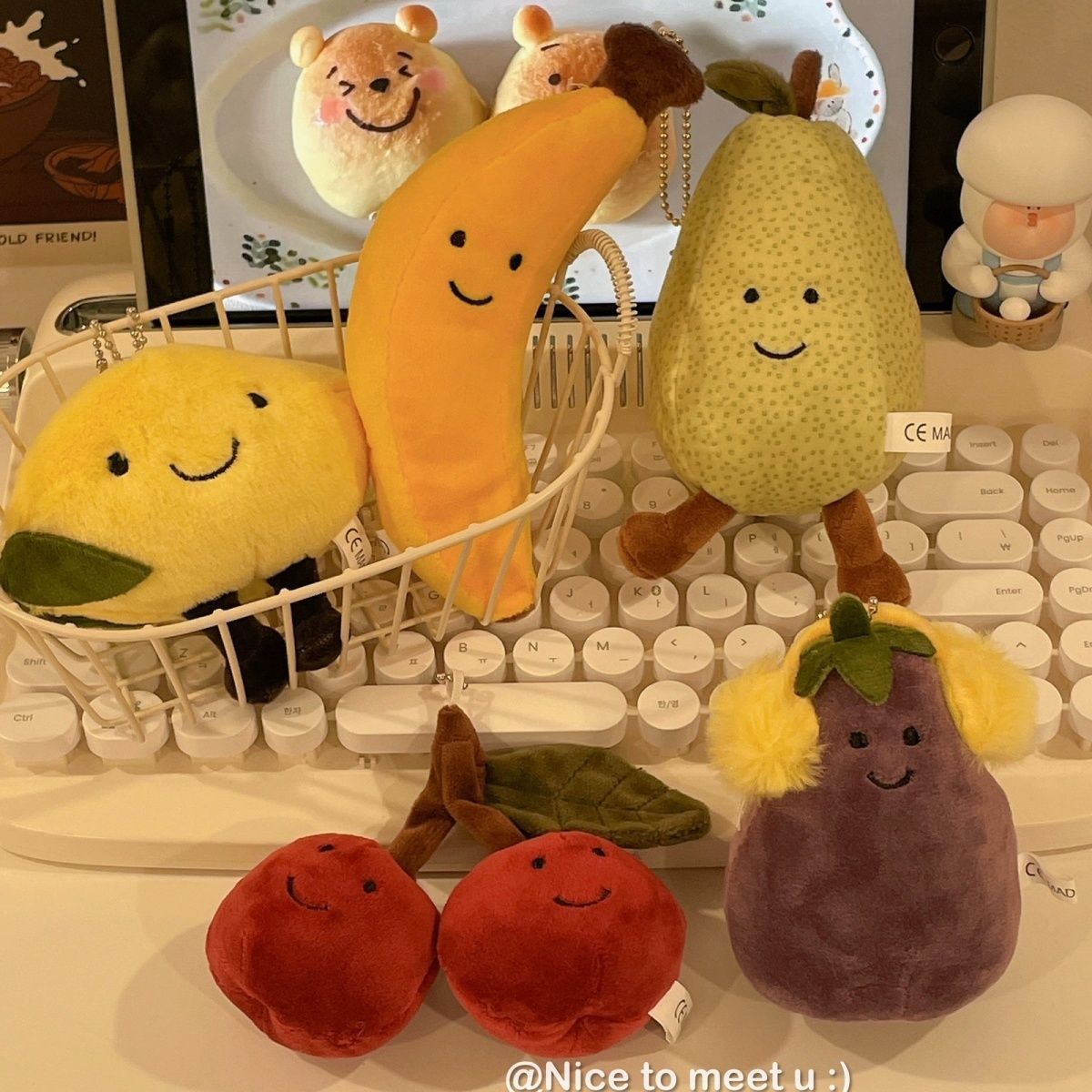 British Jellycat-Style Plush Doll Jc Vegetable Food Fruit Pendant Toy Comfort Doll Claw Machine Prize