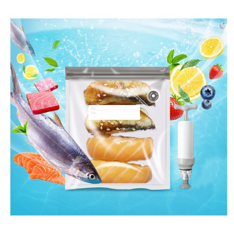 Cross-border in stock food grade gas valve self-sealing bag vacuum preservation zipper sealed bag food gas valve preservation bag