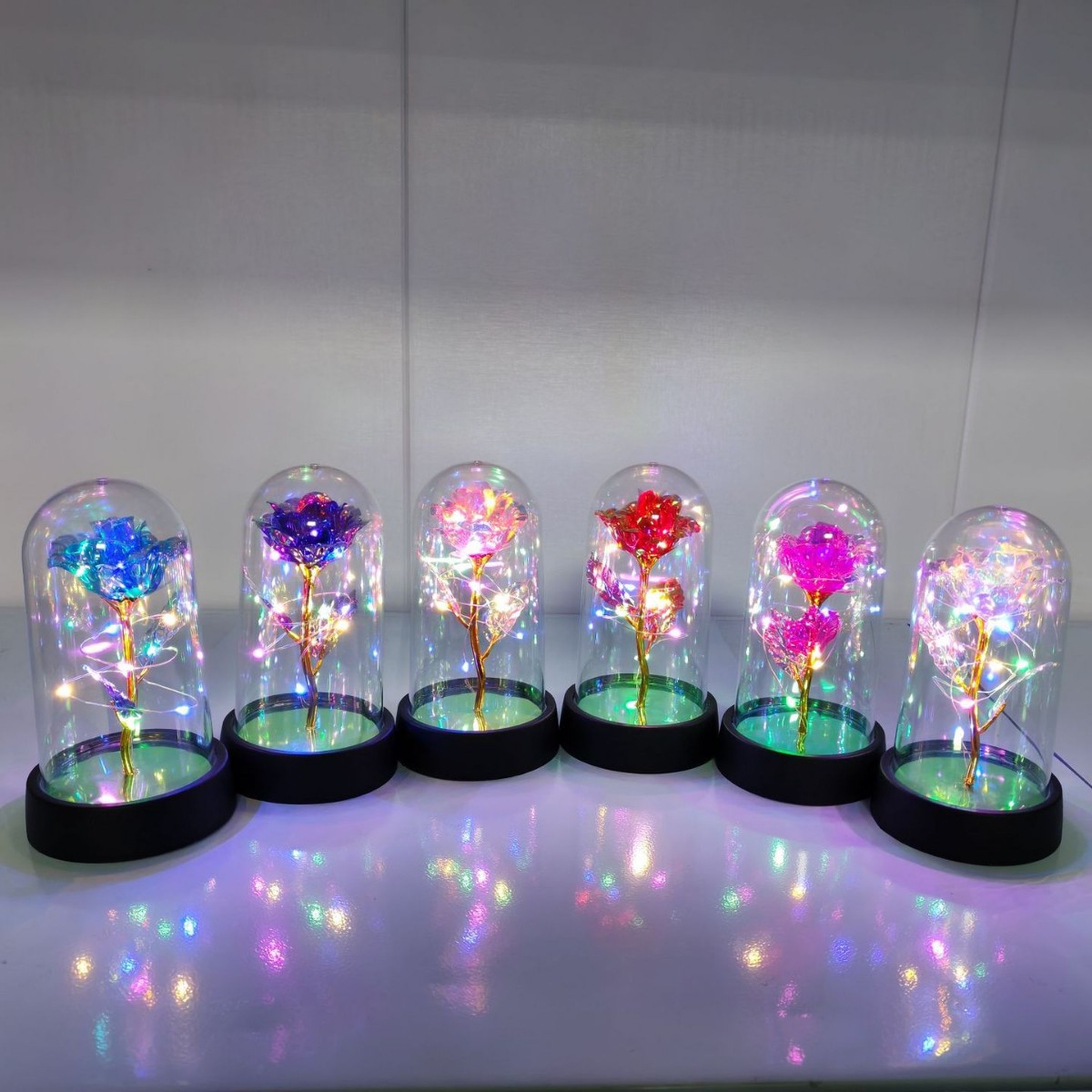 Кросс-граница золотая фольга цветок стеклянная крышка 520 День святого Валентина отправить девушке подарки на день рождения маленький размер пластиковая крышка креативные подарки