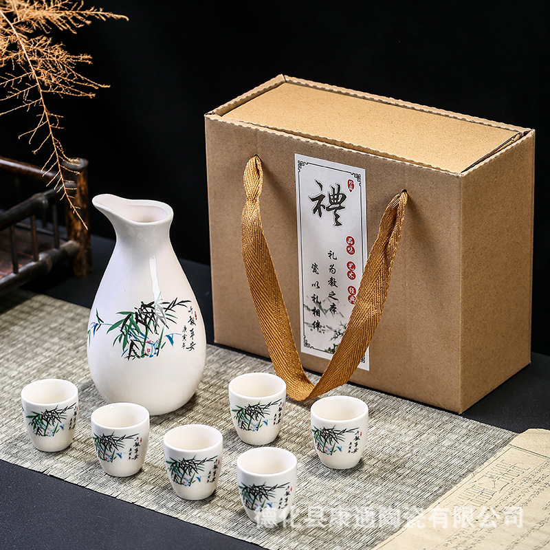 Керамический набор для вина Lingjiu, 6 чашек, упрощенный набор, разделитель для вина, подарок для электронной коммерции