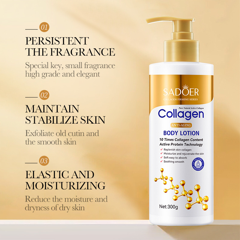 All English bone collagen body milk 300g SADOER moisturizing refreshing moisturizing cross-border foreign trade wholesale