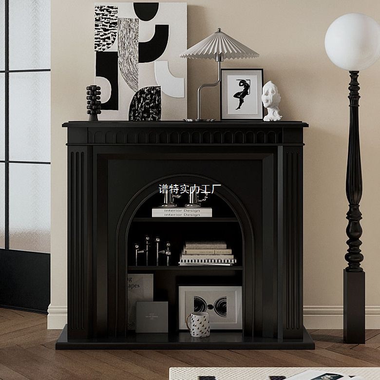 French Cream Fireplace American-Style Entrance Hall Ornaments European-Style Living Room Fireplace Rack Internet Celebrity B&B Simple Decorative Cabinet