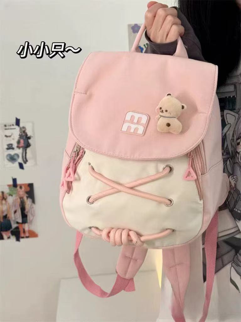 Ins Style Cute Girl's Backpack Small Backpack Lightweight Travel Bag for College Students Japanese Style Small Schoolbag for Women