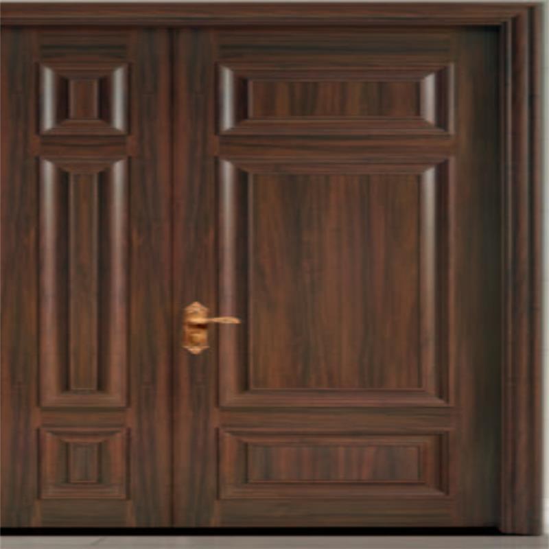 Manufacturer Supplies Entry Door Walnut Oak Plywood Carving Paint-Free Ecological Door Anti-Theft Flat Opening Sliding Solid Wood Door