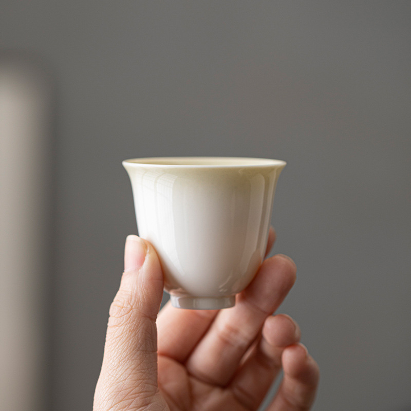 Керамическая чайная чашка с серой глазурью, маленькая чашка для мастера, ретро, одна чайная чаша, набор кунг-фу