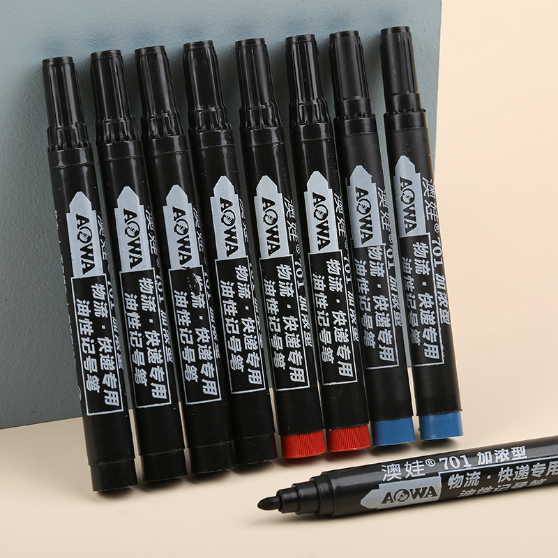 Масляный маркер черный с крупным наконечником красный для упаковки