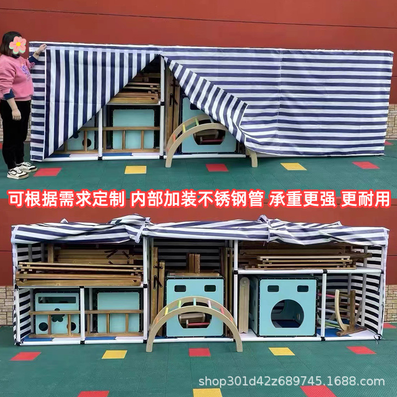 Kindergarten Outdoor Storage Rack Building Block Equipment Storage Cabinet Kidsren's Car Toy Rainproof Storage Shed Mobile Storage Cabinet
