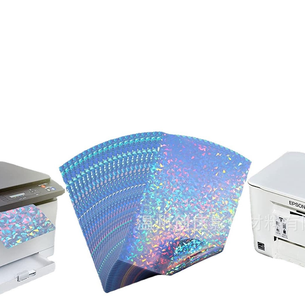 Inkjet Printing Paper Manufacturer Spot A4 Laser Series Diamond Pattern Holographic Vinyl Inkjet Self-Adhesive Printing Paper
