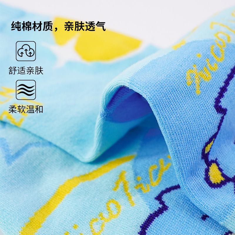 Beifa Feirenzai Co-Branded Series Cultural and Creative Cartoon Socks Mid-Calf Socks Original Nezha Women's Socks Spring and Autumn Thin Socks