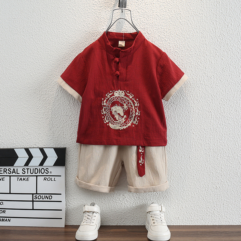 Детский Ханфу костюм для мальчиков китайский стиль платье для мальчиков до года летний костюм тонкий древний костюм для выступлений