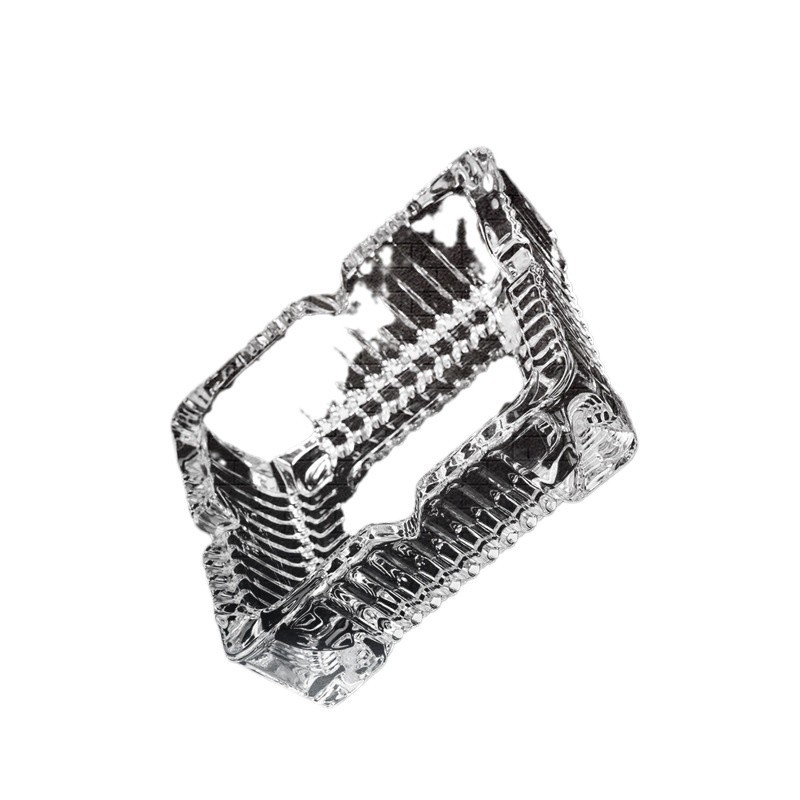 Ready Supply Ashtray Square Glass Ashtray Hotel Supermarket Online Store Red Cherry Printed Storage