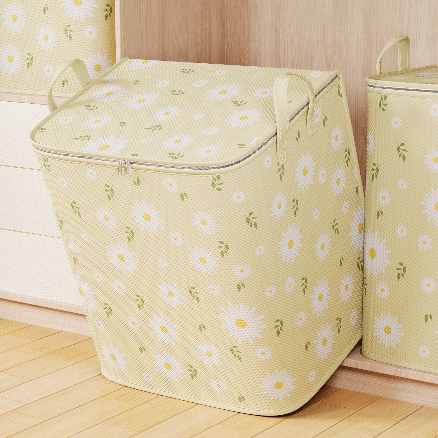 Little Daisy Quilt Storage Box Moisture-Proof and Dust-Proof Storage Locker Seasonal Clothing Storage Organizer Storage Cabinet