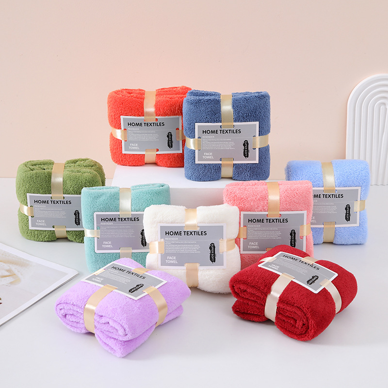 Оптовая продажа полотенца из кораллового флиса квадратное с завязками впитывающее полотенце ручной подарок свадебный подарок для магазина подарок на возвращение компании креативный подарок