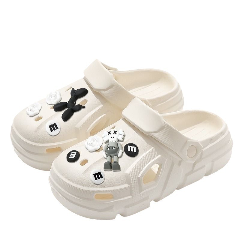 Hole Shoes Women's Summer Outer Wear Non-slip Thick Bottom 2023 New Cartoon Baotou Beach Sandals Women's Nurses