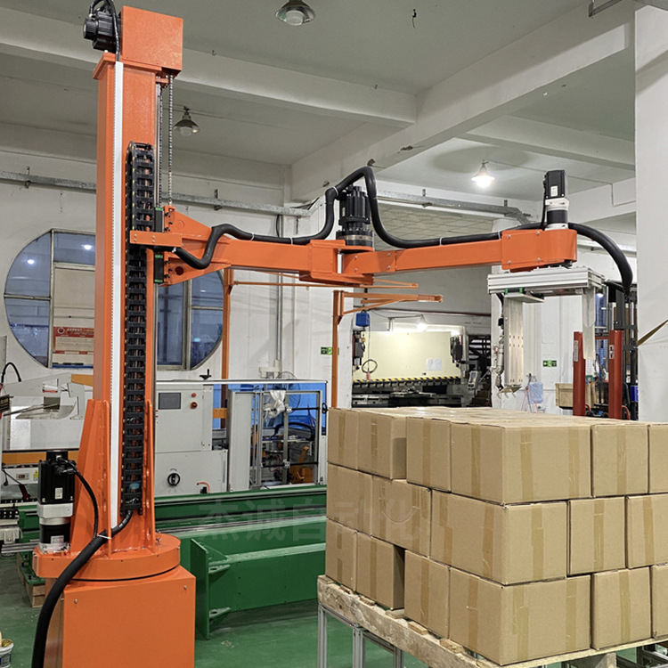 Column palletizing robot focus on carton bag palletizing packaging production line supporting palletizing machine