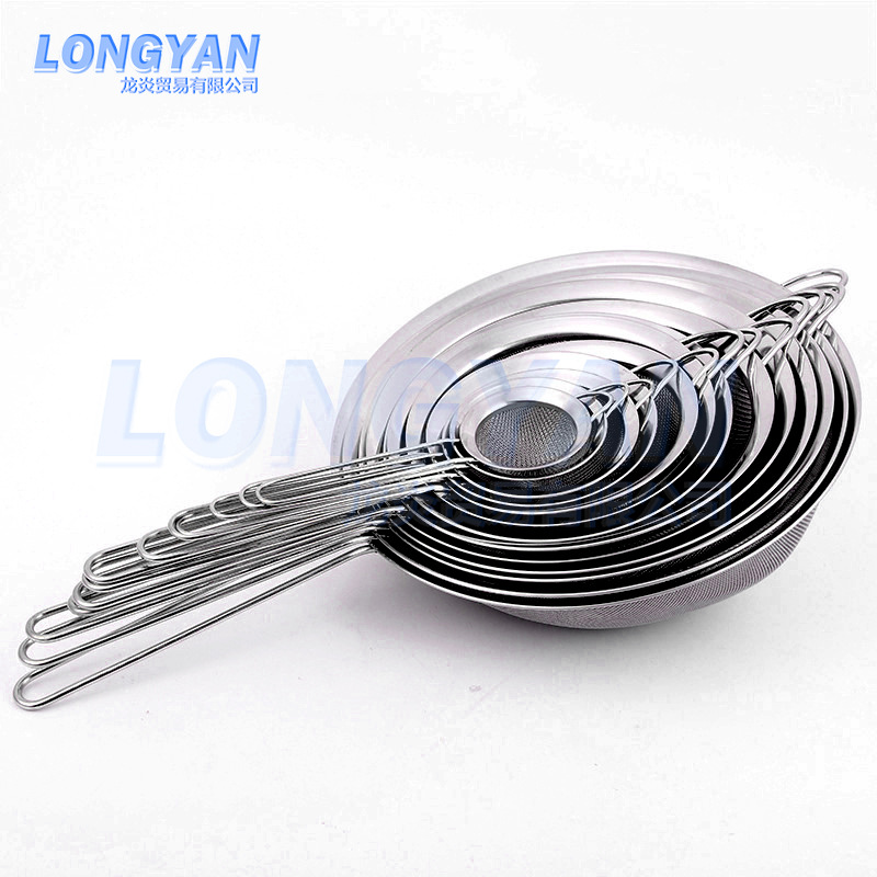 Kitchen non-magnetic colander 5.5-28cm wide edge twill oil grid filter spoon oil fishing stainless steel colander fine mesh strainer