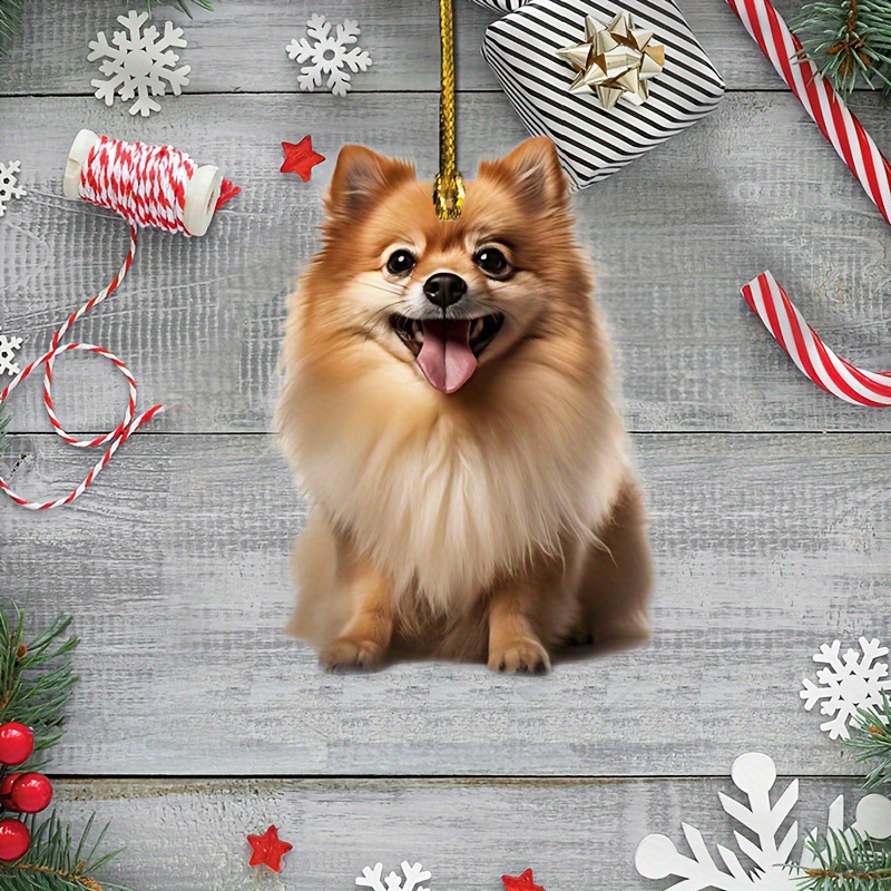 2D Acrylic Yellow Cute Puppy Flower Decoration Pendant - S Car and Bag Accessories Other