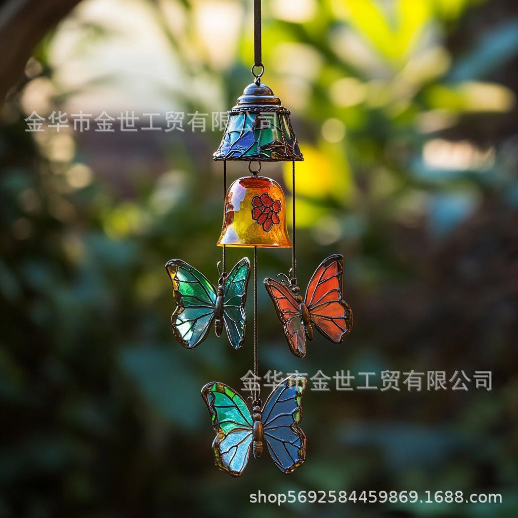Cross-Border Hot Selling Butterfly Wind Chime Decoration Outdoor Courtyard Butterfly Wind Chime Decoration