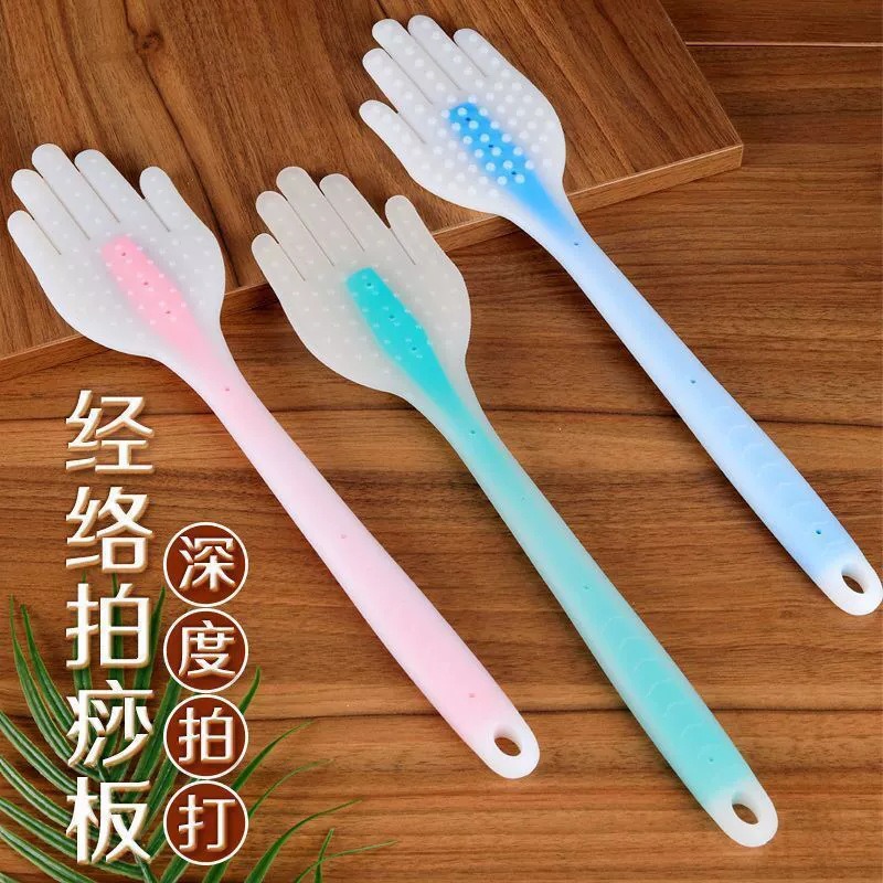 Удлиненная пластина для хлопков с силиконовой ручкой для массажа спины