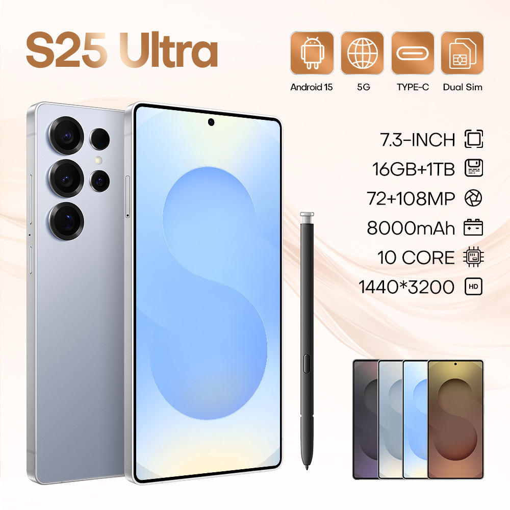 S25Ultra кросс-бордерный мобильный телефон 4 64 в наличии оригинальный резиновый чехол 6.75 дюймов смартфон Android внешней торговли поколения