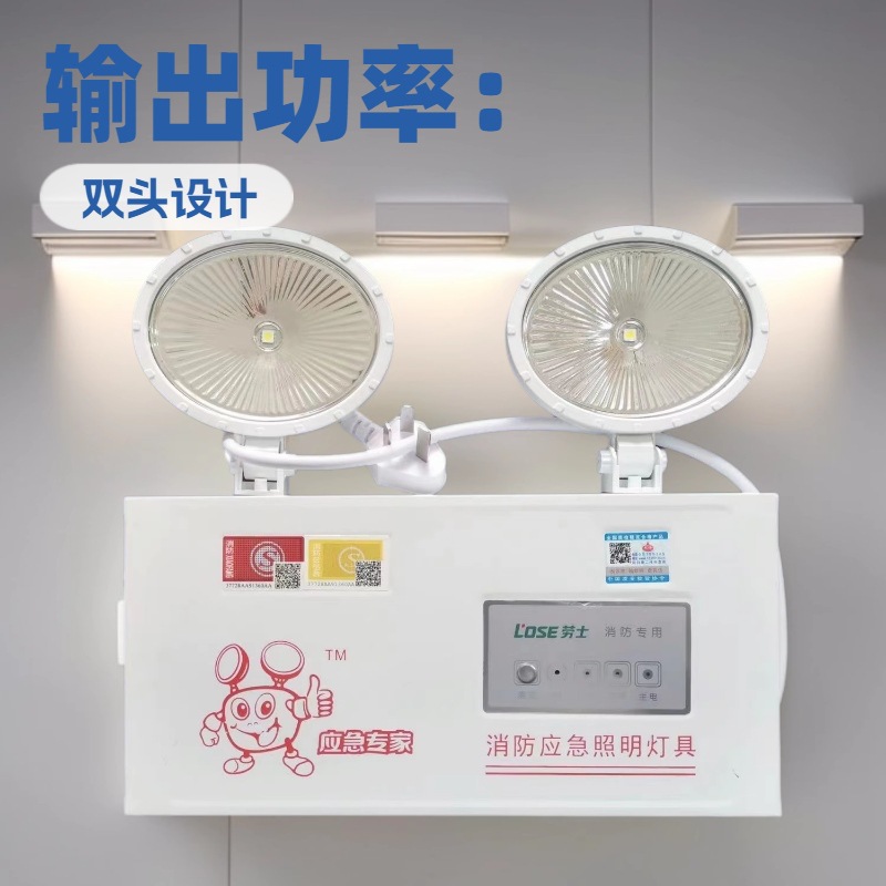 Rolex Self-Electricity Self-Control 220V Double-Head Fire Emergency Light Wall-Mounted Evacuation Indicator Light Led