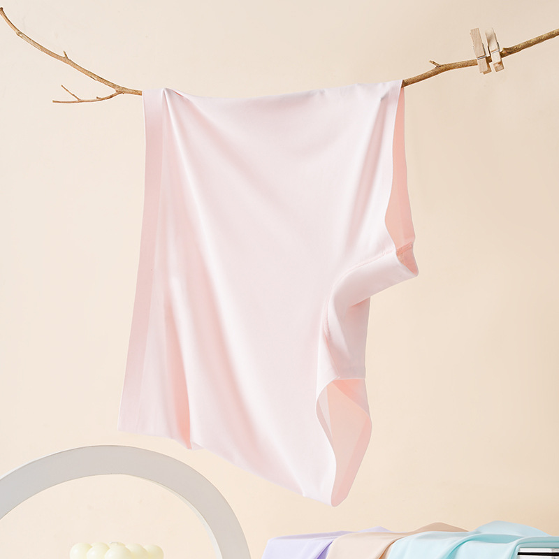 One-piece Seamless Ice Silk Boxer Safety Pants Women's Anti-walking Leggings Summer plus size Mid-waist Women's Boxer Panties