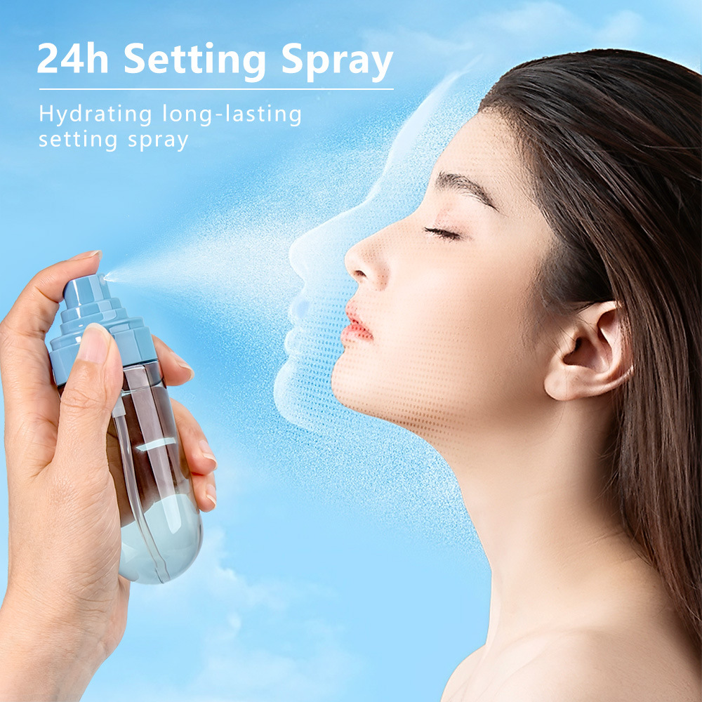 Amazon's New Inverted Makeup Setting Spray Transparent Bottle Has Long-Lasting Makeup Effect, Non-Stuck Powder, Matte Fine Mist, Oil Control, and Does Not Remove Makeup