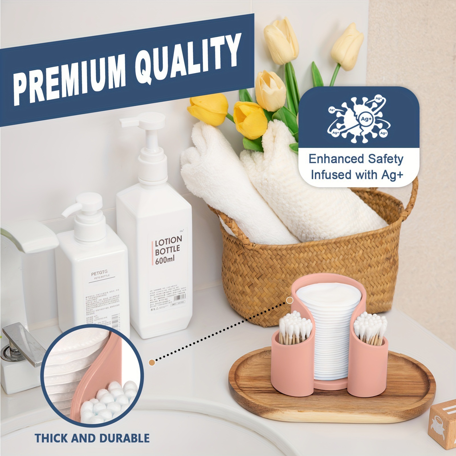 Cross-border cosmetics makeup remover cotton storage cotton swab storage box disposable cup storage beauty line finishing