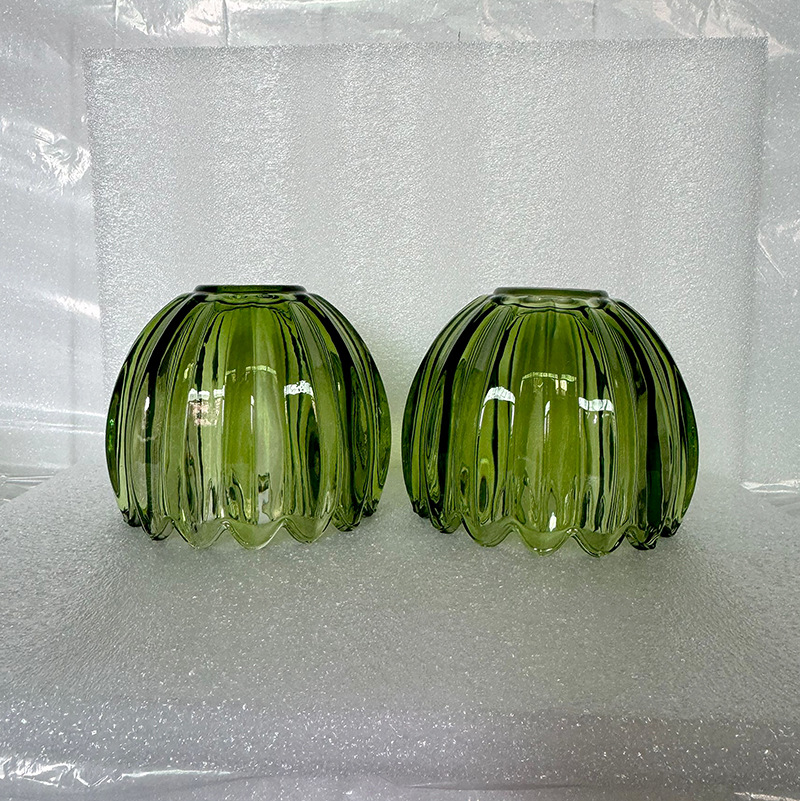 Glass Amber Small Flower Lampshade Green White Transparent Chandelier Ceiling Lamp Wall Lamp Small Pumpkin Lampshade Thickened