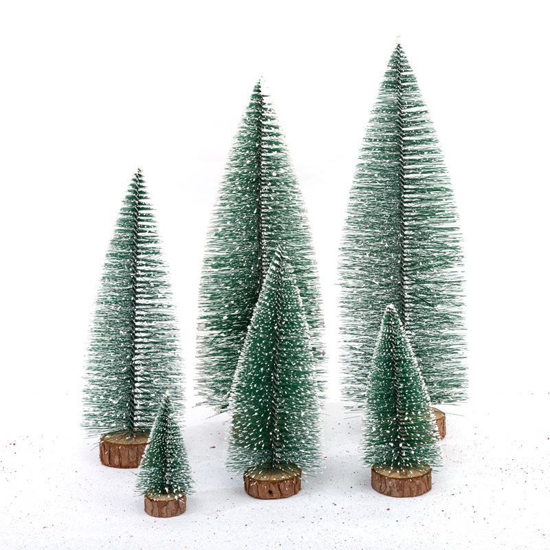 Imitation pine needle tree with snow snow white Christmas tree Christmas decoration desktop ornaments Christmas supplies manufacturers supply