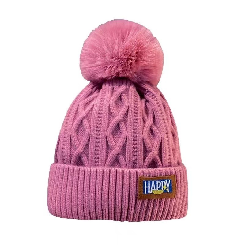 Hat Women's Winter Fleece-lined Warm Wool Hat Women's Winter Fashionable Fur Ball Knitted Hat Korean Style Fashionable All-match Thickened Cold-proof Hat