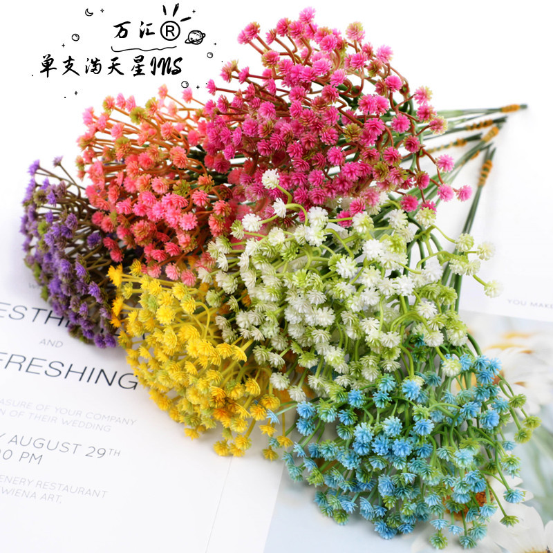 Симуляция свадебного декора гипсофилы, ручная работа, мягкий резиновый цветок, пластиковая имитация, оптовая продажа