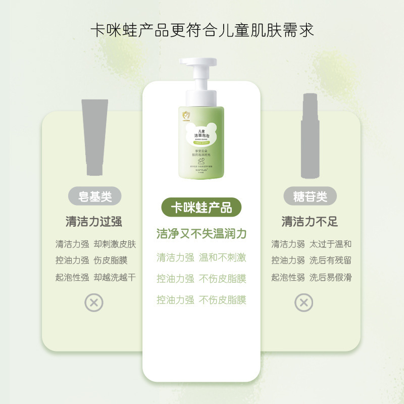 Carmi Frog Children Cleansing Bubble Girl Baby Cleansing Cream Amino Acid Refreshing Oil Control Cleansing Bubble Wholesale