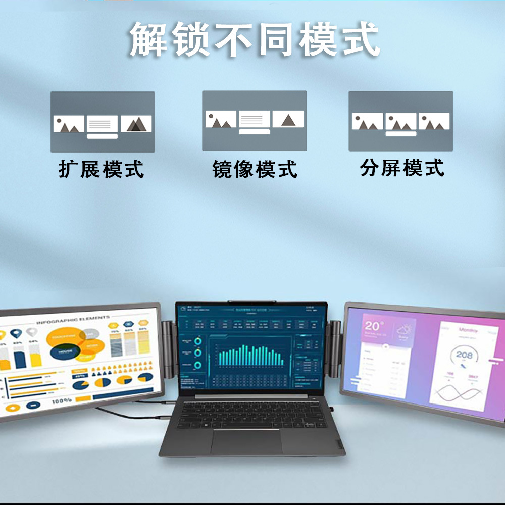 Factory direct 14-inch dual-screen expansion sub-screen portable monitor computer notebook external expansion screen