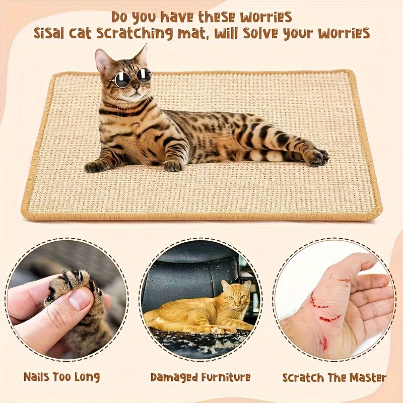 Cat Scratch Board Sisal Cushion Wear-resistant Anti-scratch Protection Sofa Cat Claw Grinding Claw Pad Cat Supplies Toy Cat Claw Board
