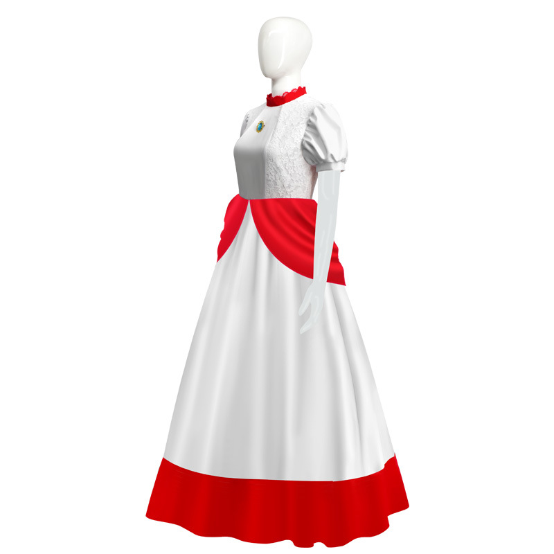 Children's Super Mary cos Suit Mario Brigitte Peach Blossom Peach Princess Pink Dress cosplay Costume