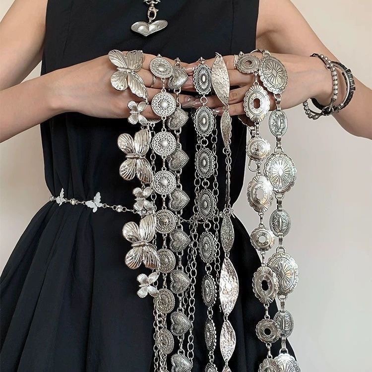 European and American Retro Metal Waist Chain Women's Waist Chain Fashion Accessories Butterfly Chain Versatile Belt Jewelry Wholesale