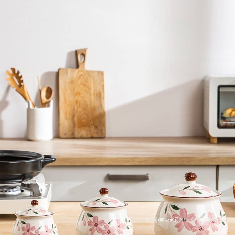 Household Lard Jar, High Temperature Resistant Oil Spicy Jar, Large Kitchen Meat Oil Jar, Chili Oil Ceramic Jar, Sugar and Salt Jar