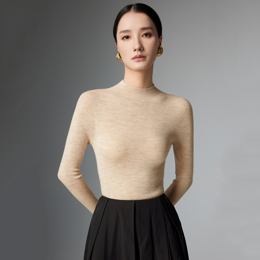 Dachang direct sales [machine washable] worsted semi-high collar sweater autumn and winter thin knitted base shirt MKL24-15