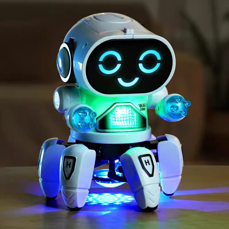 Cross-border new products electric six-claw fish robot music light dance walking singing children's toy stall wholesale