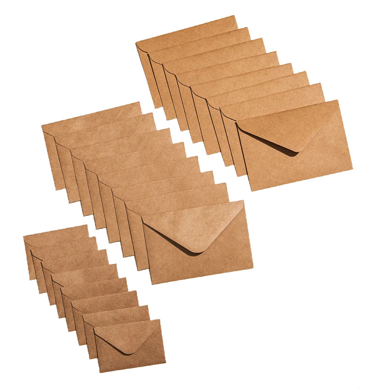 Ready Stock Wholesale Supply Brown Kraft Paper Envelope Retro Western-Style Envelope Blank with Self-Adhesive Cowhide Envelope