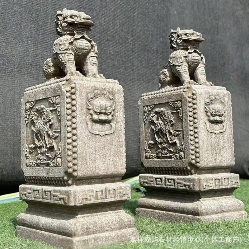 Ретро каменная резьба, дверной столб, антикварные украшения из камня