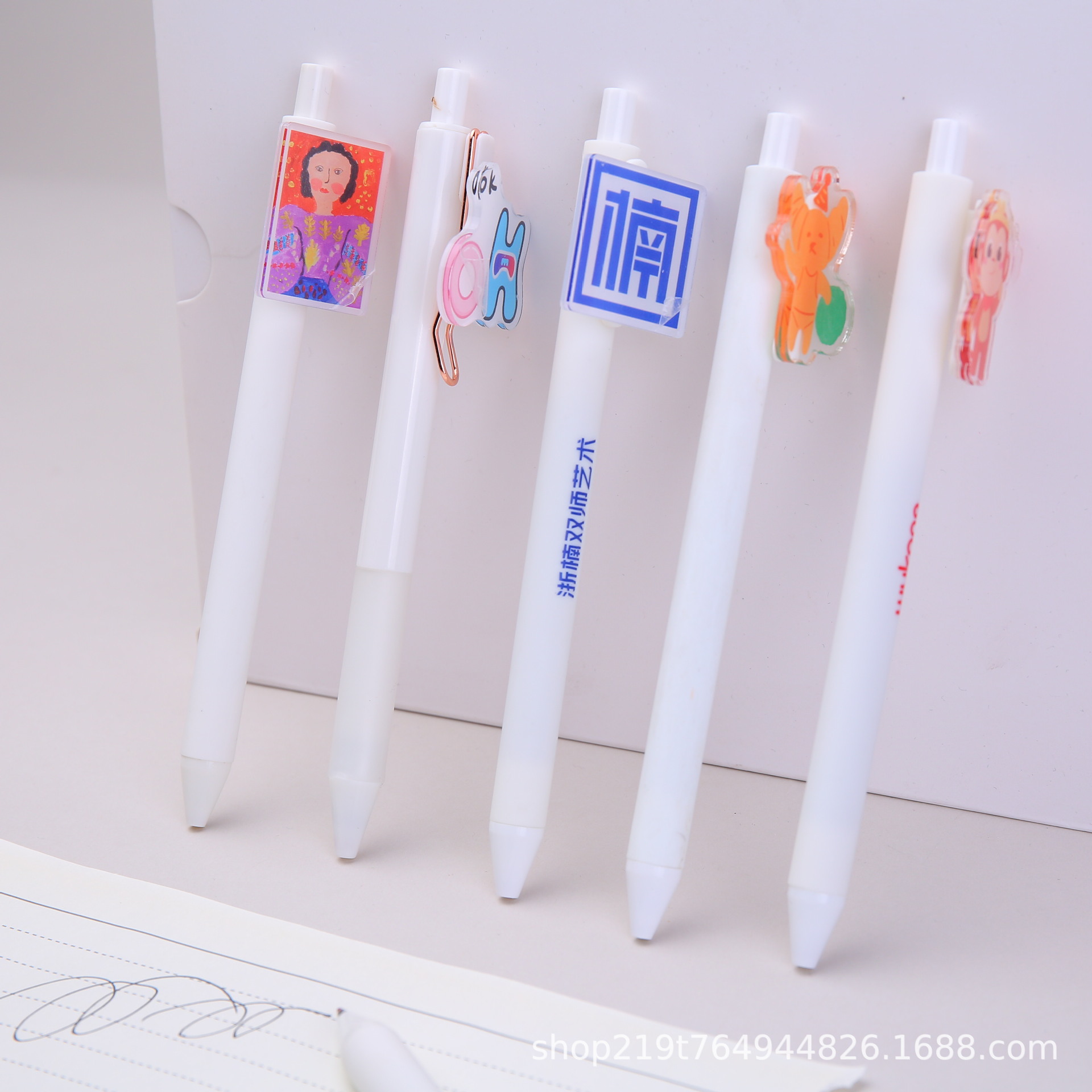 Acrylic patch pen press gel pen diy cartoon cute girl student high color value pen logo