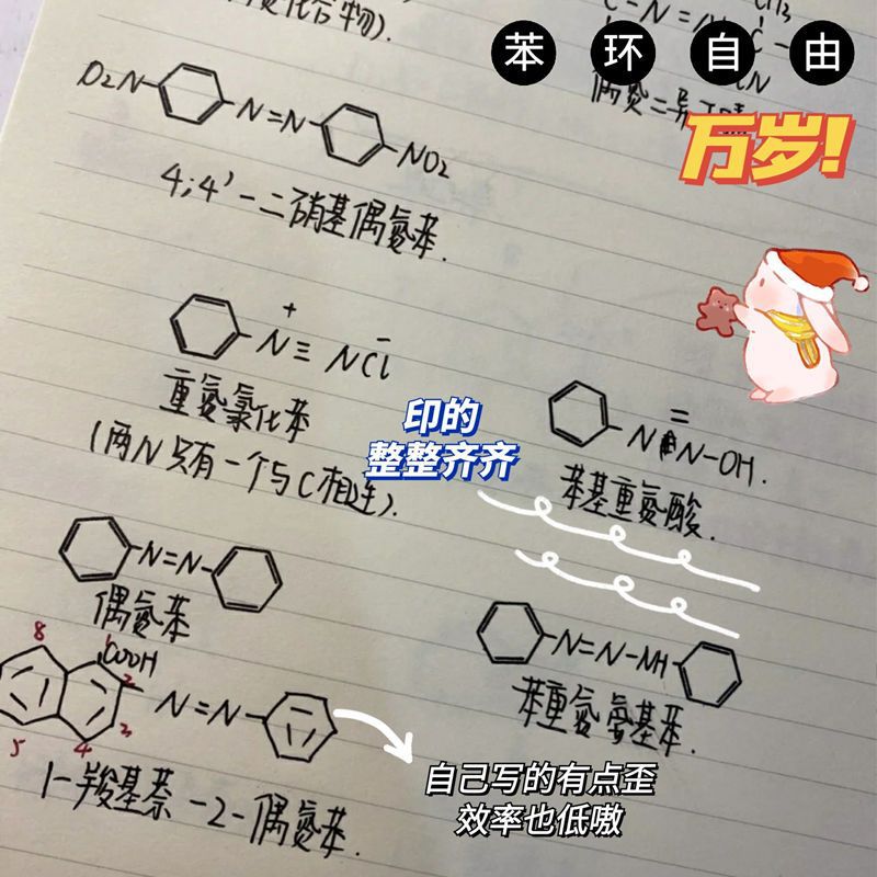 Xiaohongshu's Same Creative Niche Benzene Ring Chemistry Portable Student-Specific Efficient Note-Taking Push-Type