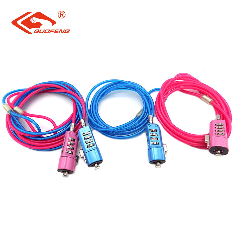 Manufacturer Wholesale Laptop Lock Wedge-Shaped Hole 4-Digit Steel Cable Anti-Theft Lock Laptop Password Lock